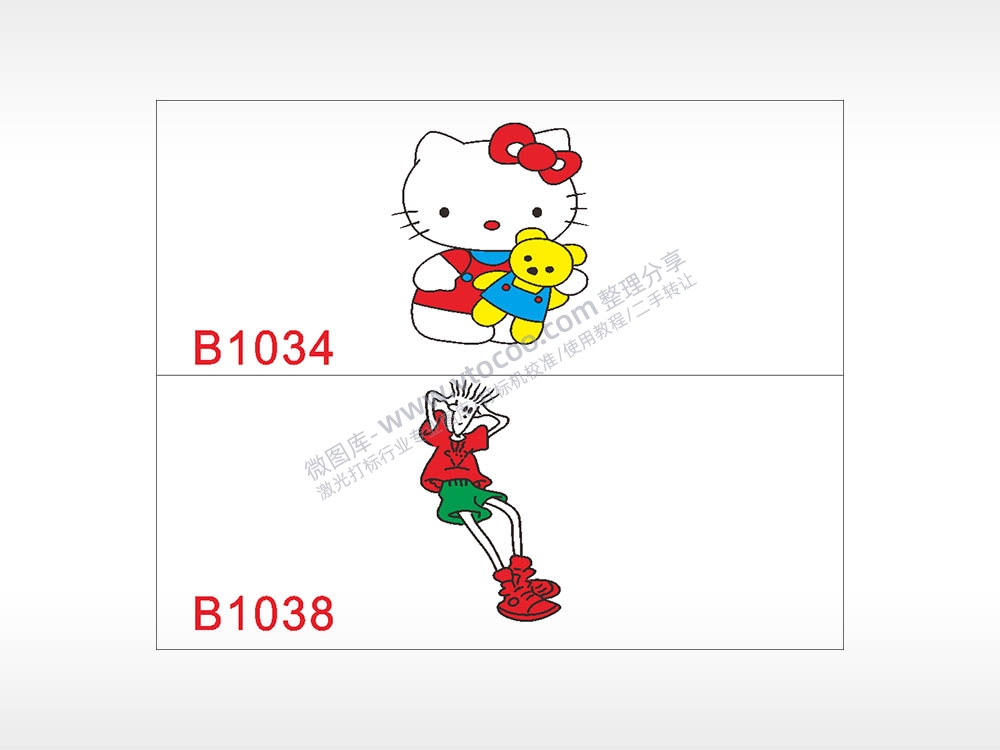 汽车贴花卡通名图精品车贴精选AI8.0格式激光打标文件通用矢量图
