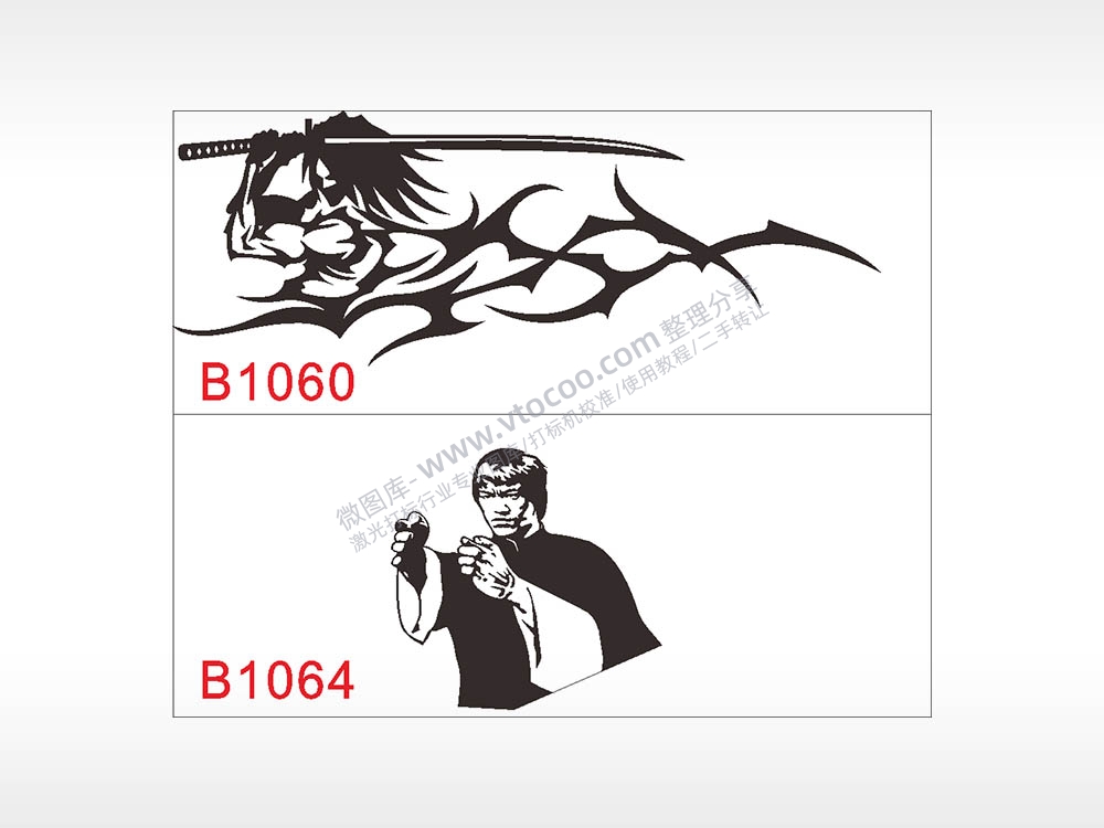 汽车贴花卡通名图精品车贴精选AI8.0格式激光打标文件通用矢量图