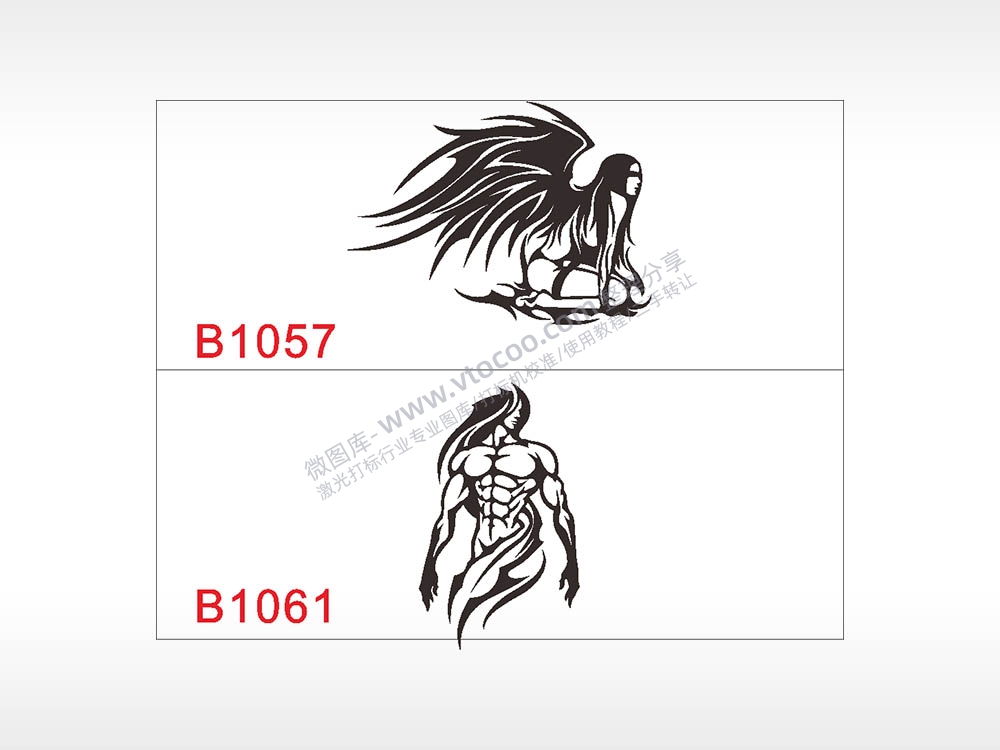 汽车贴花卡通名图精品车贴精选AI8.0格式激光打标文件通用矢量图