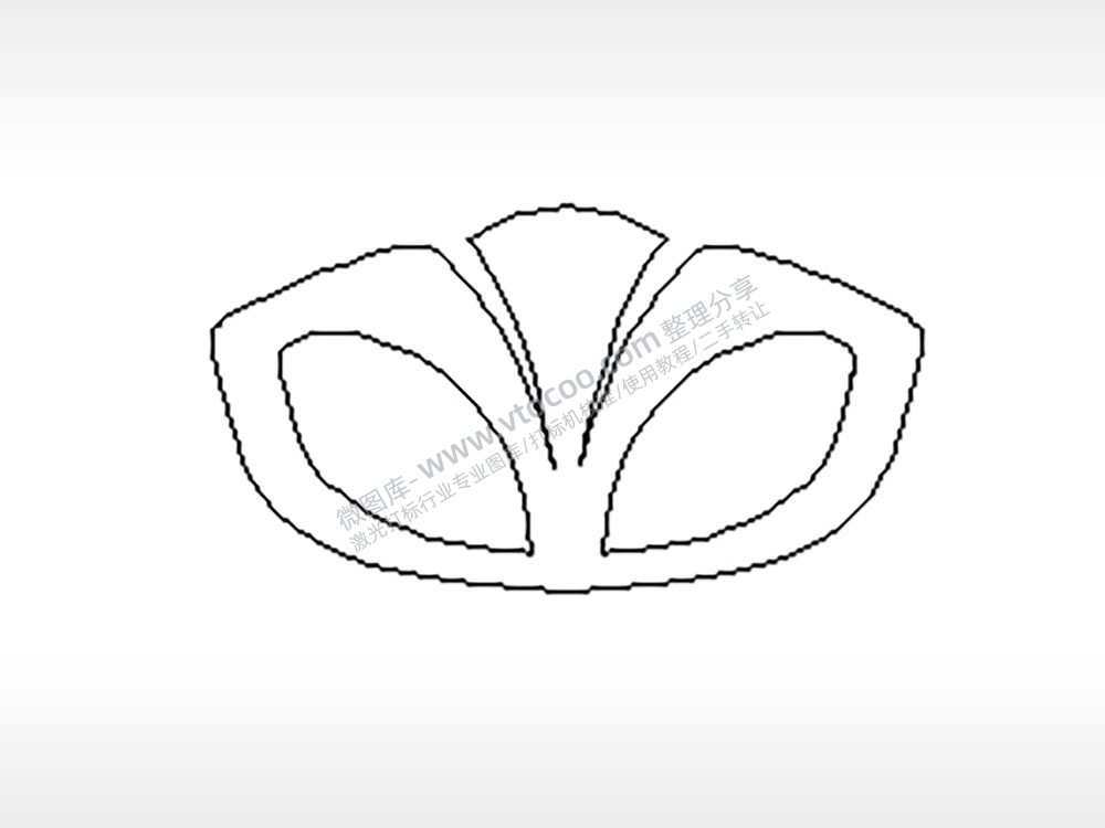 大宇汽车车标雕刻挂坠项链PLT格式激光打标文件通用矢量图