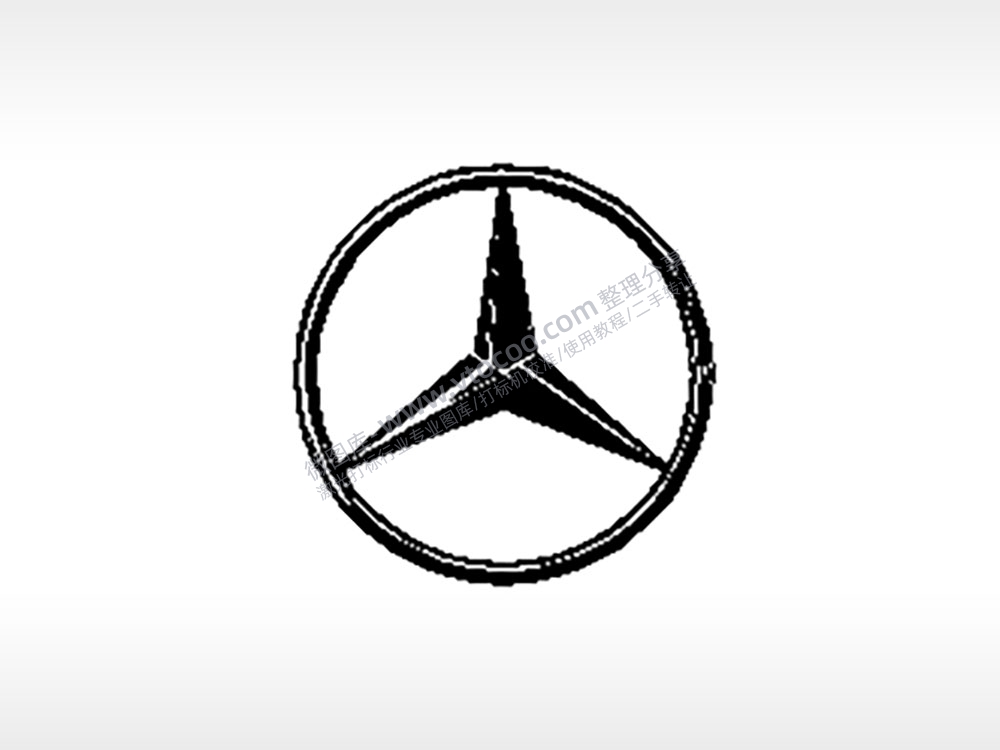 奔驰汽车车标雕刻挂坠项链PLT格式激光打标文件通用矢量图