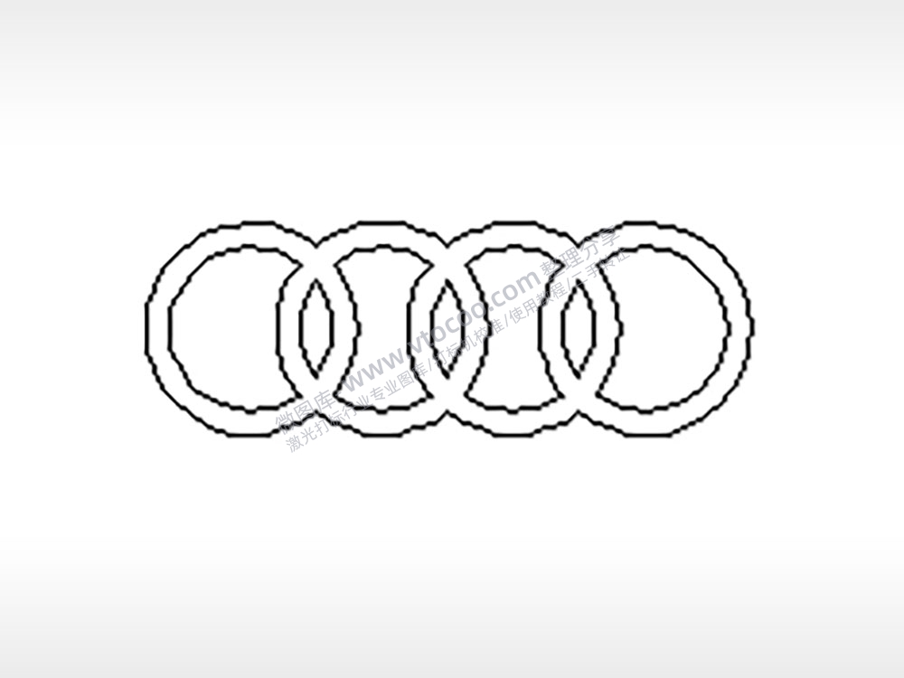 奥迪汽车车标雕刻挂坠项链PLT格式激光打标文件通用矢量图