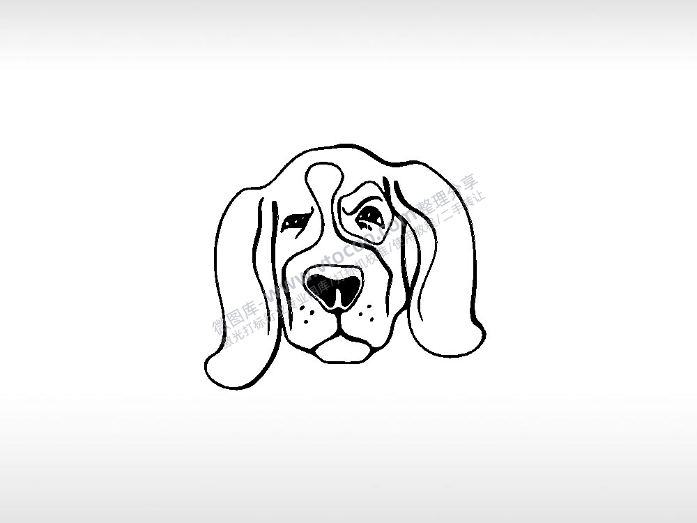 巴吉度宠物狗牌PLT格式激光打标文件通用矢量图