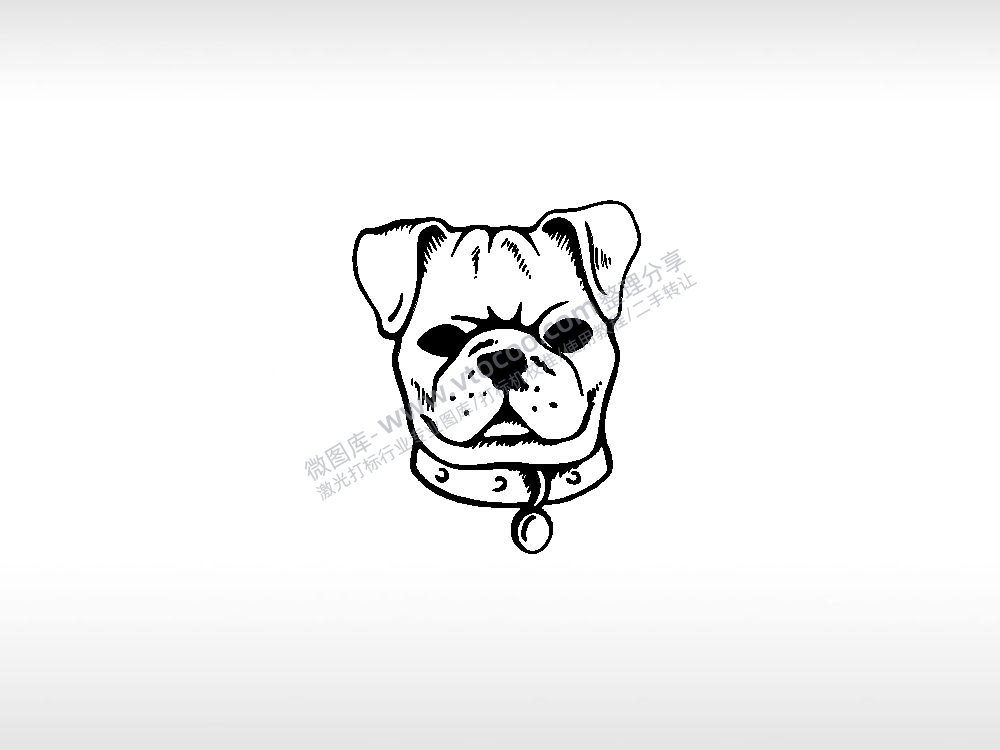 巴哥2宠物狗牌PLT格式激光打标文件通用矢量图