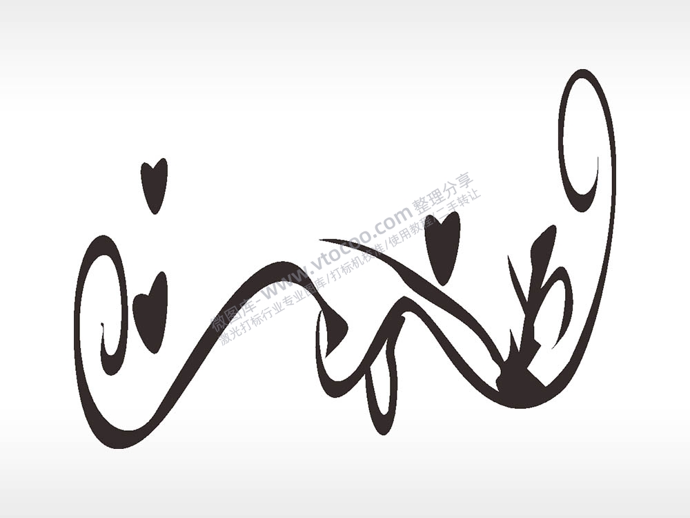 爱心藤曼打火机图案AI8.0格式激光打标文件通用矢量图