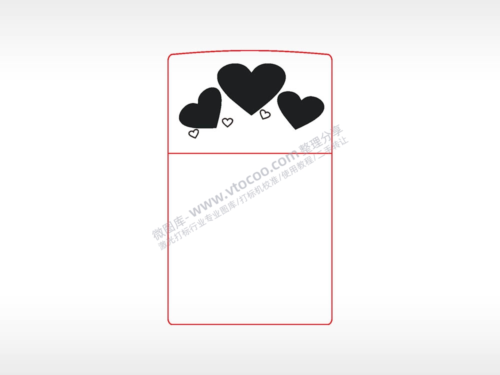 爱心打火机图案AI8.0格式激光打标文件通用矢量图