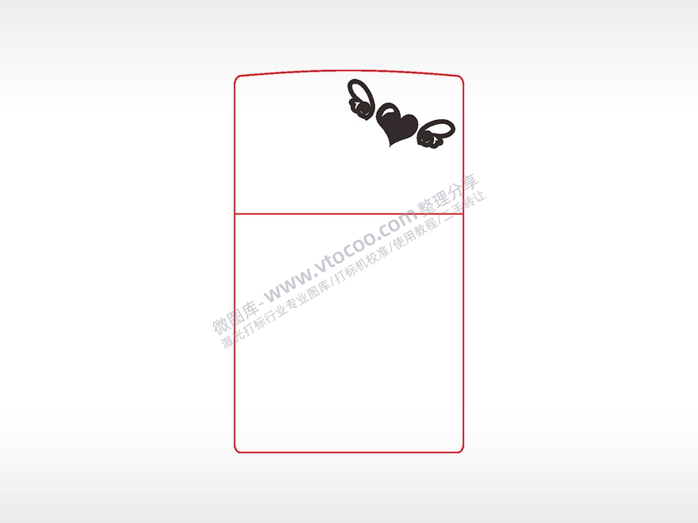 爱心打火机图案AI8.0格式激光打标文件通用矢量图