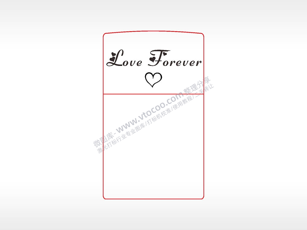 爱心永恒喜欢打火机图案AI8.0格式激光打标文件通用矢量图