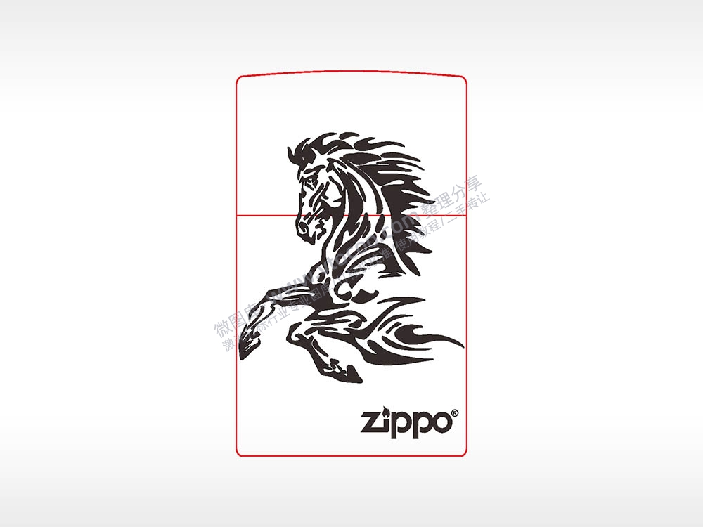 骏马打火机图案AI8.0格式激光打标文件通用矢量图