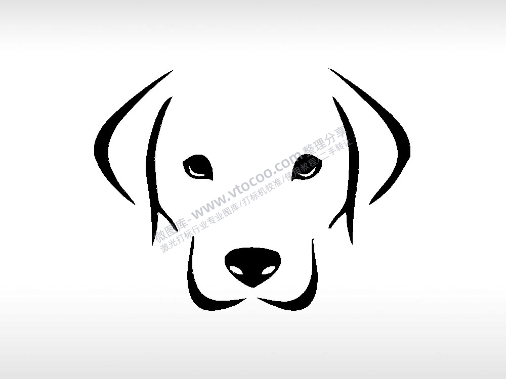 拉布拉多2宠物狗牌PLT格式激光打标文件通用矢量图