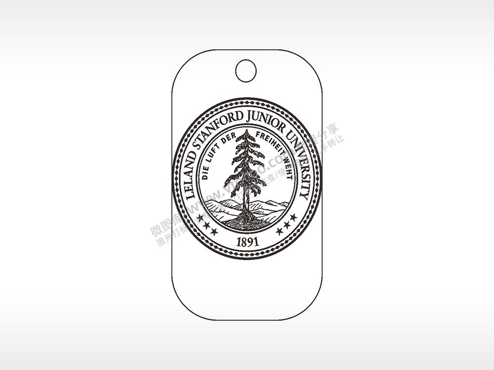 斯坦福大学雕刻挂坠项链AI8.0格式激光打标文件通用矢量图