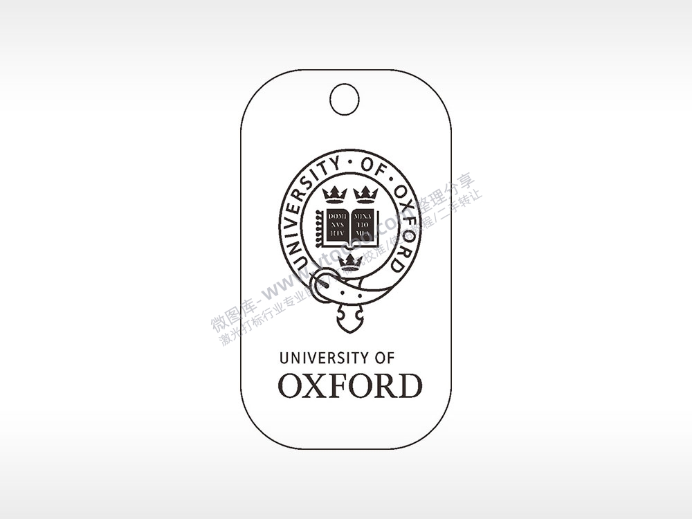 牛津大学校徽校徽雕刻挂坠项链AI8.0格式激光打标文件通用矢量图