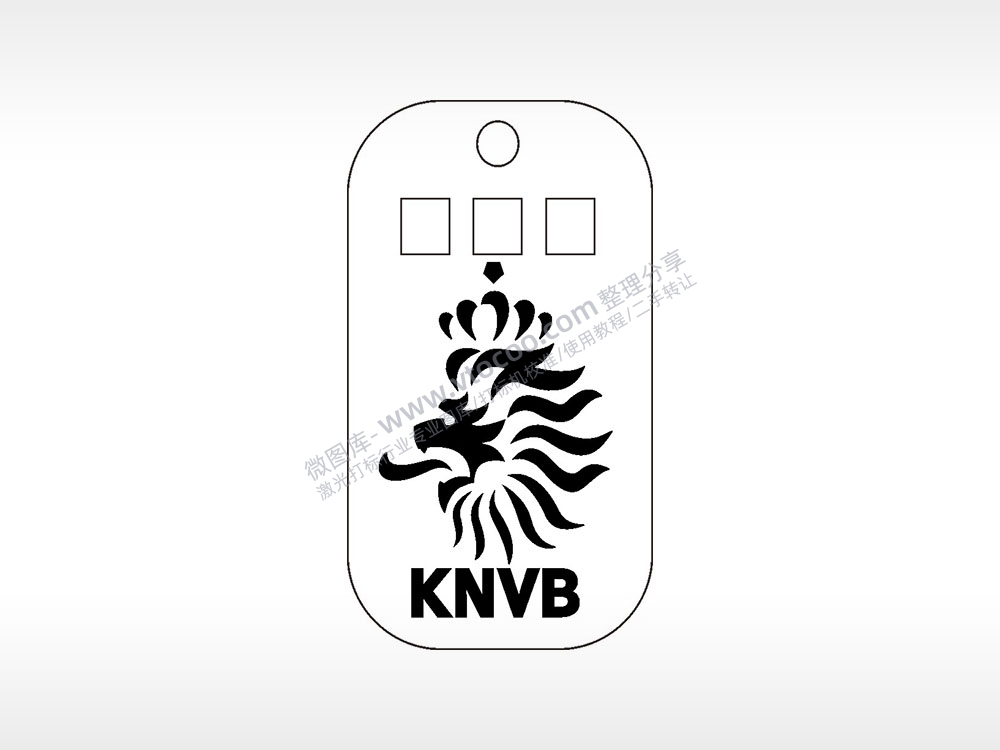 荷兰队标足球雕刻挂坠项链AI8.0格式激光打标文件通用矢量图
