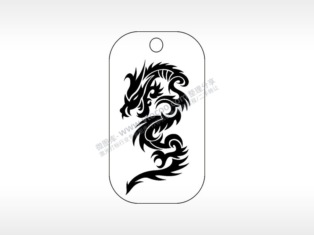 龙盘旋雕刻挂坠项链AI8.0格式激光打标文件通用矢量图