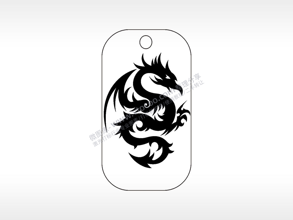 龙盘旋雕刻挂坠项链AI8.0格式激光打标文件通用矢量图