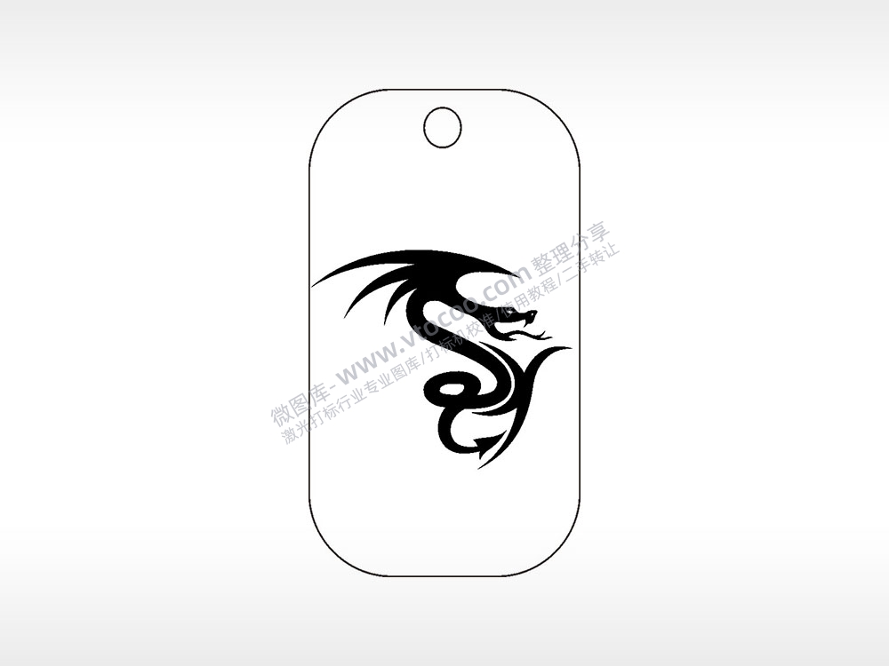 恶魔之翼蛇雕刻挂坠项链AI8.0格式激光打标文件通用矢量图