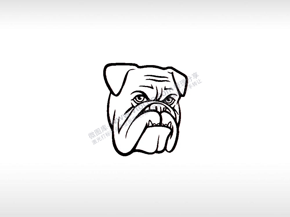 斗牛犬2宠物狗牌PLT格式激光打标文件通用矢量图