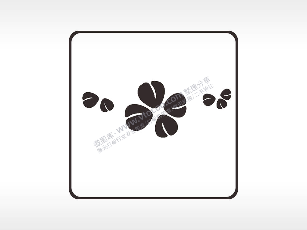 四叶草方形挂件激光雕刻AI8.0格式激光打标文件通用矢量图