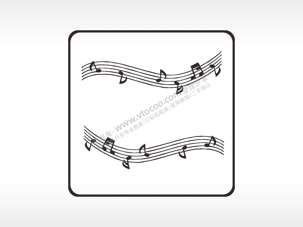 乐谱音乐方形挂件激光雕刻AI8.0格式激光打标文件通用矢量图