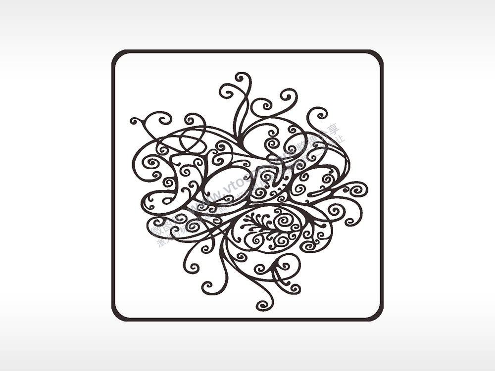 装饰花纹方形挂件激光雕刻AI8.0格式激光打标文件通用矢量图