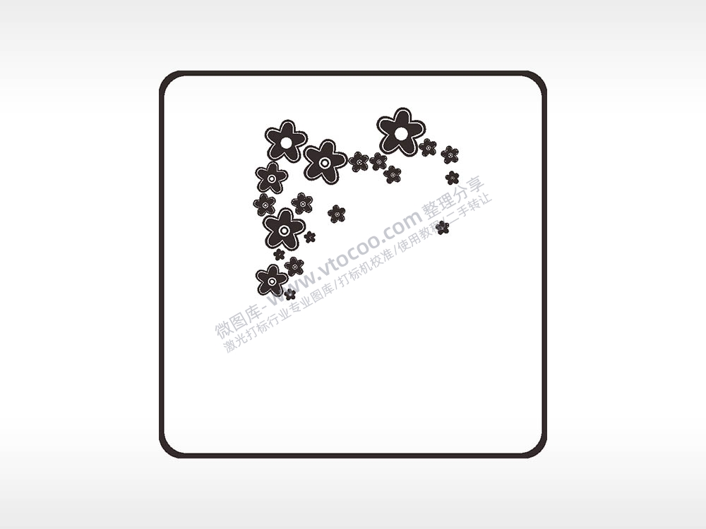 花朵花框飘落方形挂件雕刻AI8.0格式激光打标文件通用矢量图