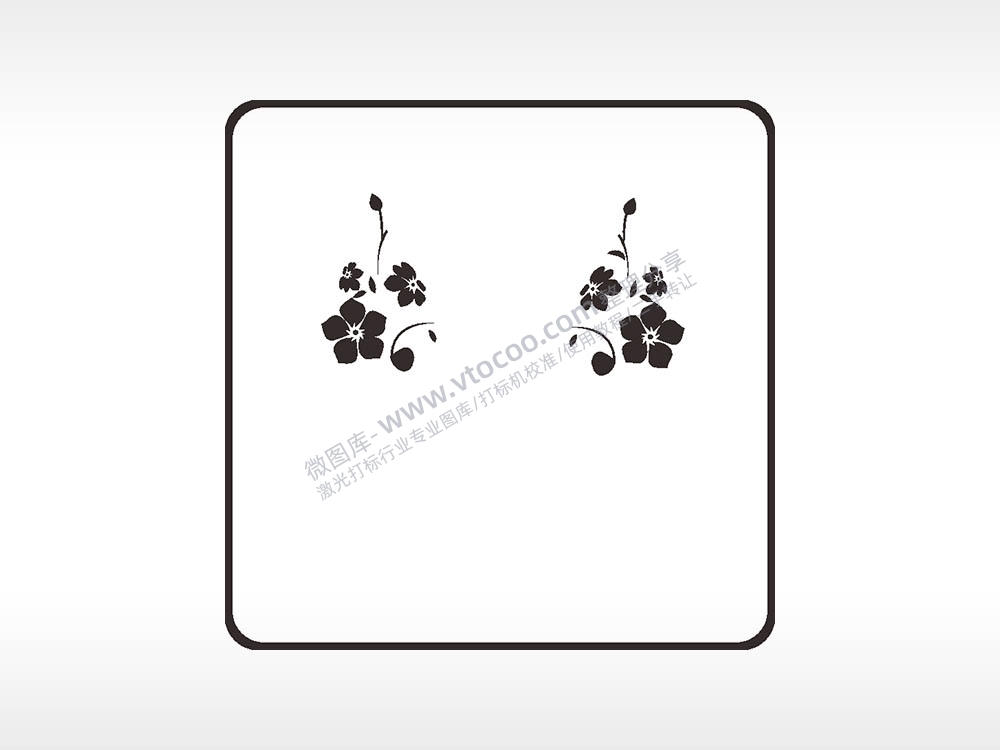 花朵花蕊花蕾方形挂件雕刻AI8.0格式激光打标文件通用矢量图