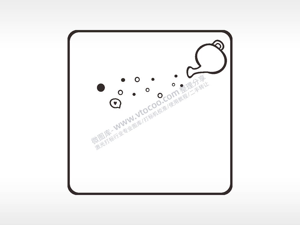 洒水浇水方形挂件激光雕刻AI8.0格式激光打标文件通用矢量图