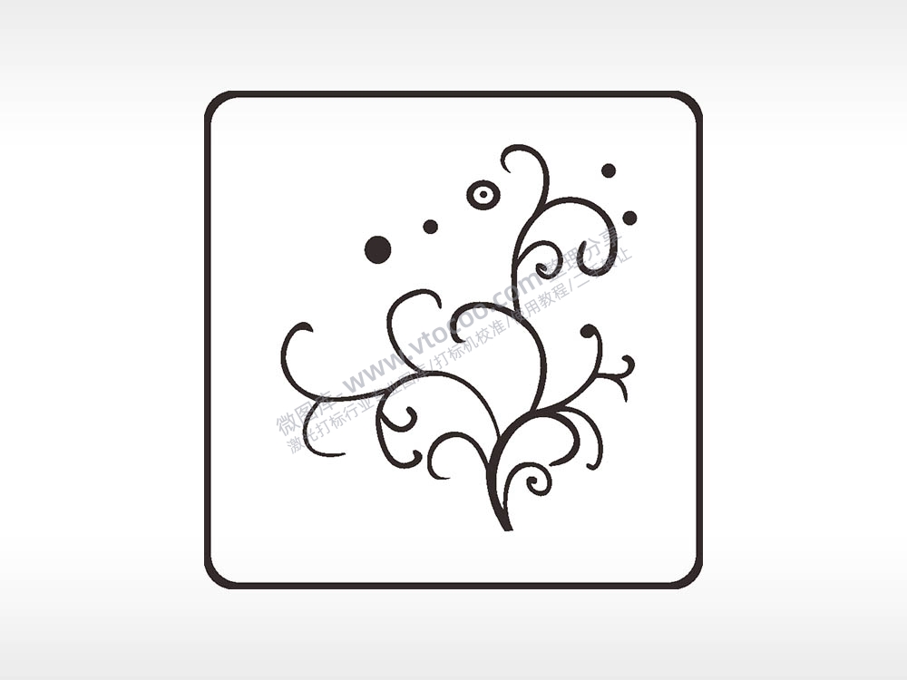 枝叶藤曼泡泡方形挂件雕刻AI8.0格式激光打标文件通用矢量图