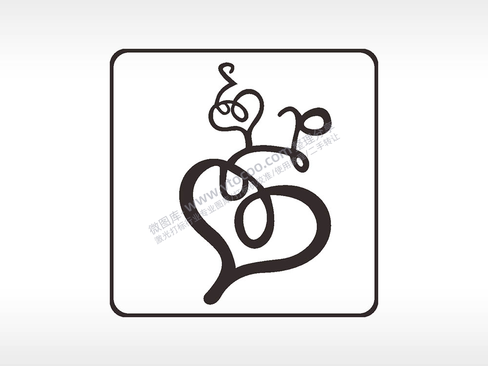 枝叶藤曼方形挂件激光雕刻AI8.0格式激光打标文件通用矢量图