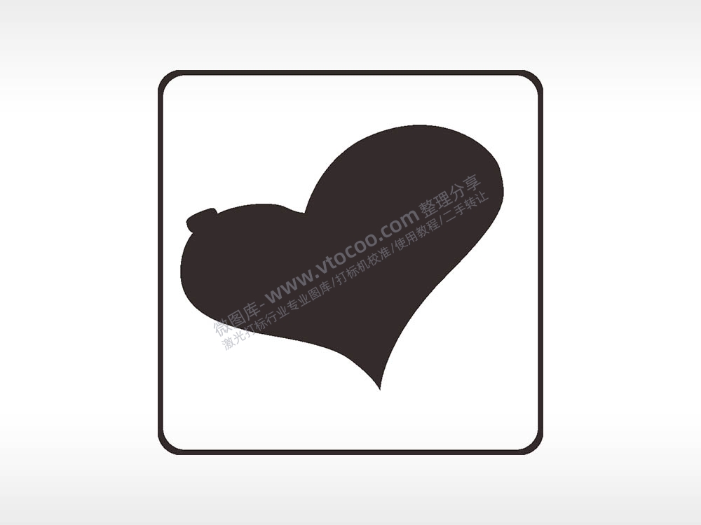 爱心方形挂件激光雕刻AI8.0格式激光打标文件通用矢量图