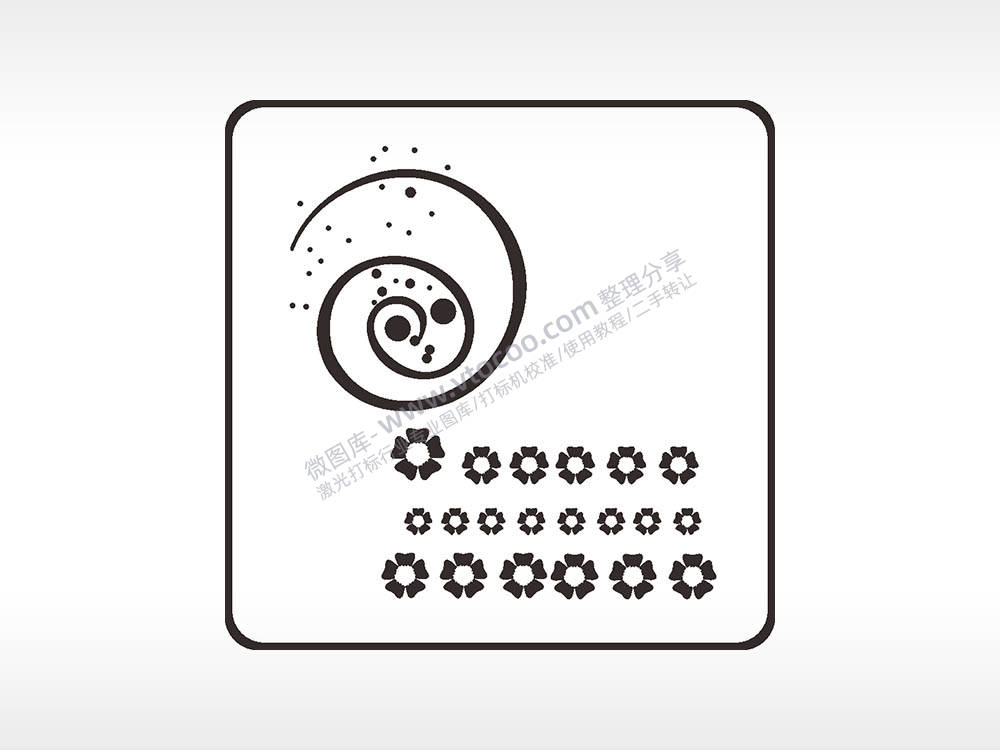 催眠花朵方形挂件激光雕刻AI8.0格式激光打标文件通用矢量图