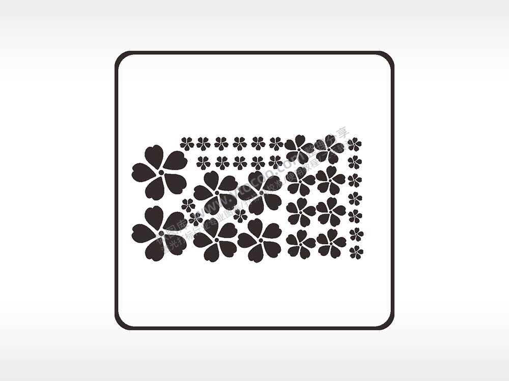 花朵植物方形挂件激光雕刻AI8.0格式激光打标文件通用矢量图