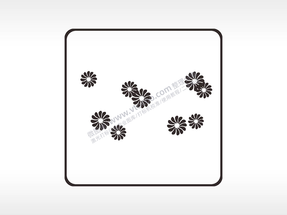 花瓣植物方形挂件激光雕刻AI8.0格式激光打标文件通用矢量图