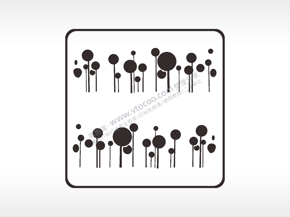 密集花束植物方形挂件雕刻AI8.0格式激光打标文件通用矢量图