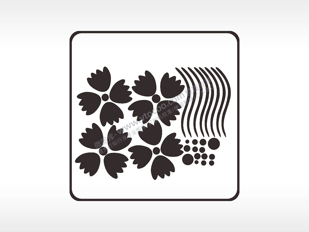 花朵线条泡泡方形挂件激光雕刻AI8.0格式激光打标文件通用矢量图