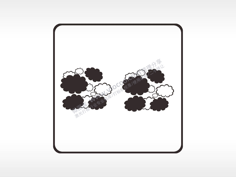 云朵天空自然方形挂件激光雕刻AI8.0格式激光打标文件通用矢量图