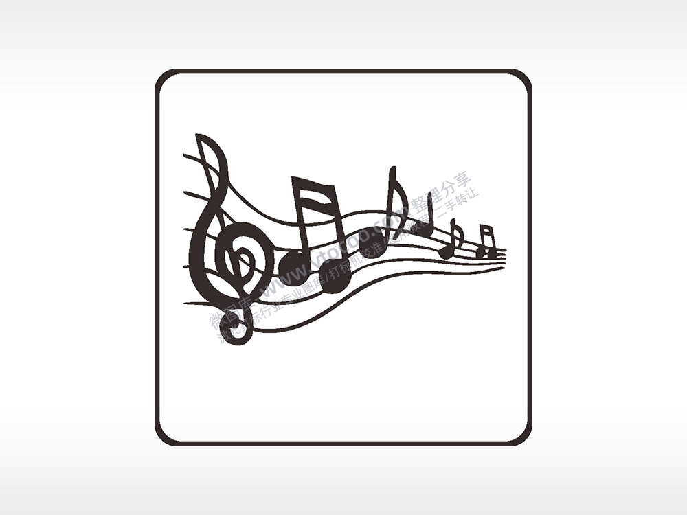 音乐音符方形挂件激光雕刻AI8.0格式激光打标文件通用矢量图