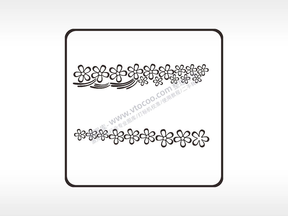 花朵花束植物方形挂件激光雕刻AI8.0格式激光打标文件通用矢量图