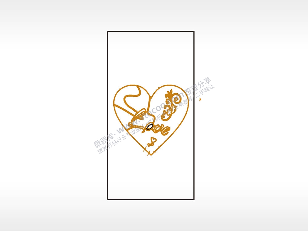 爱心藤曼木牌打火机AI8.0格式激光打标文件通用矢量图