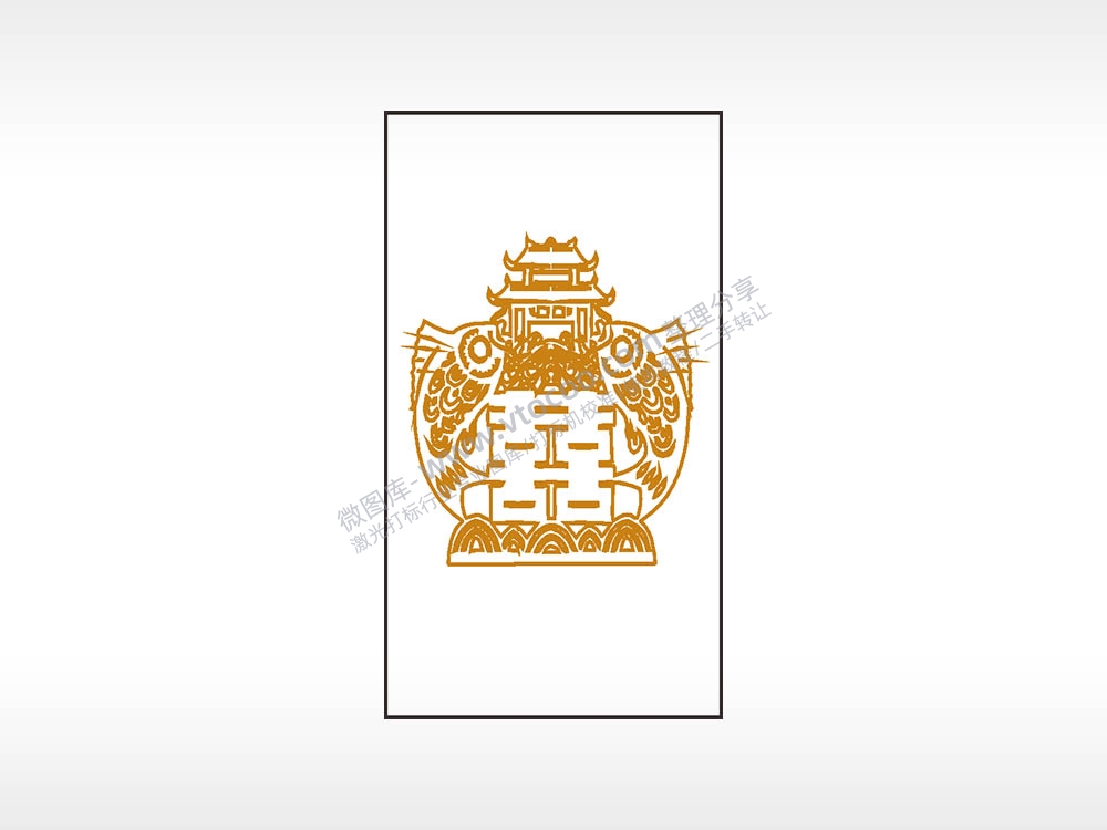 喜年年有鱼木牌打火机AI8.0格式激光打标文件通用矢量图