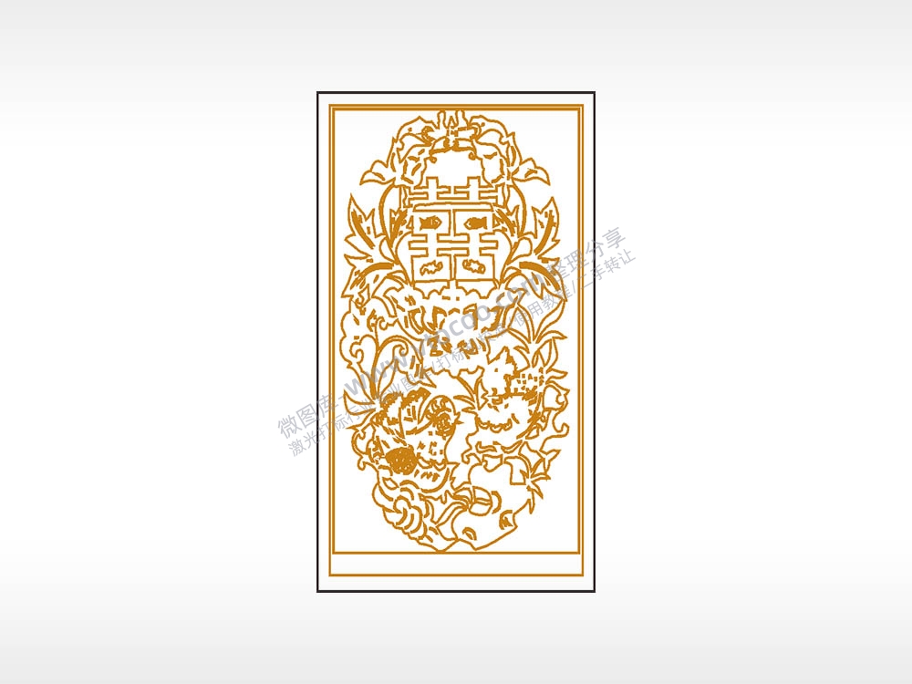 喜花草木牌打火机AI8.0格式激光打标文件通用矢量图