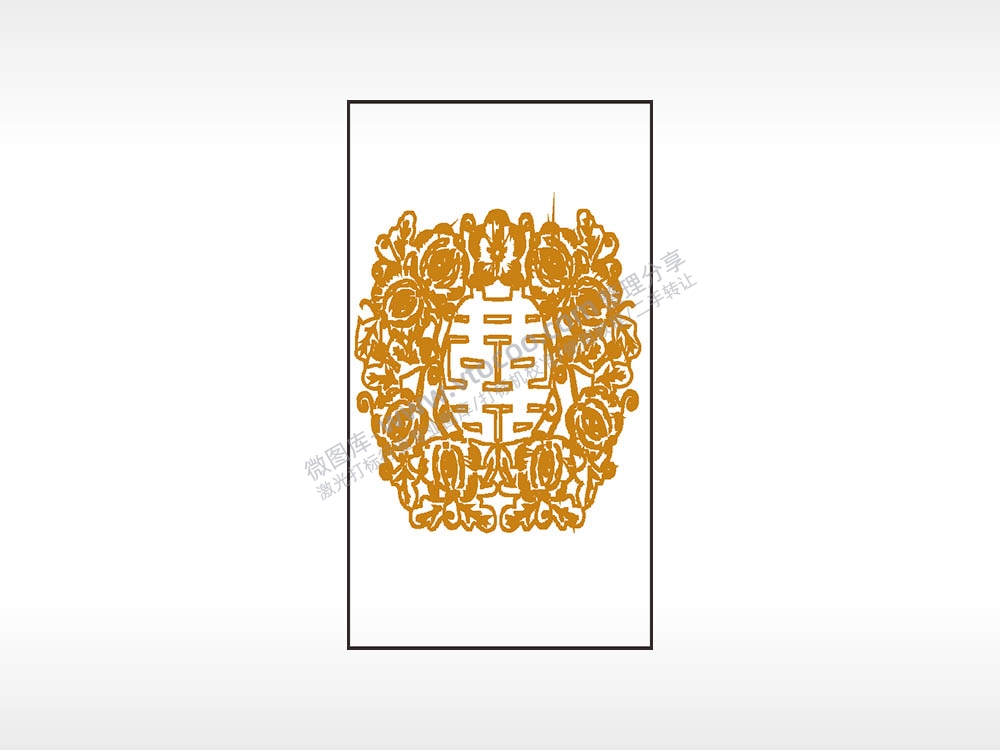 喜花朵植物木牌打火机AI8.0格式激光打标文件通用矢量图