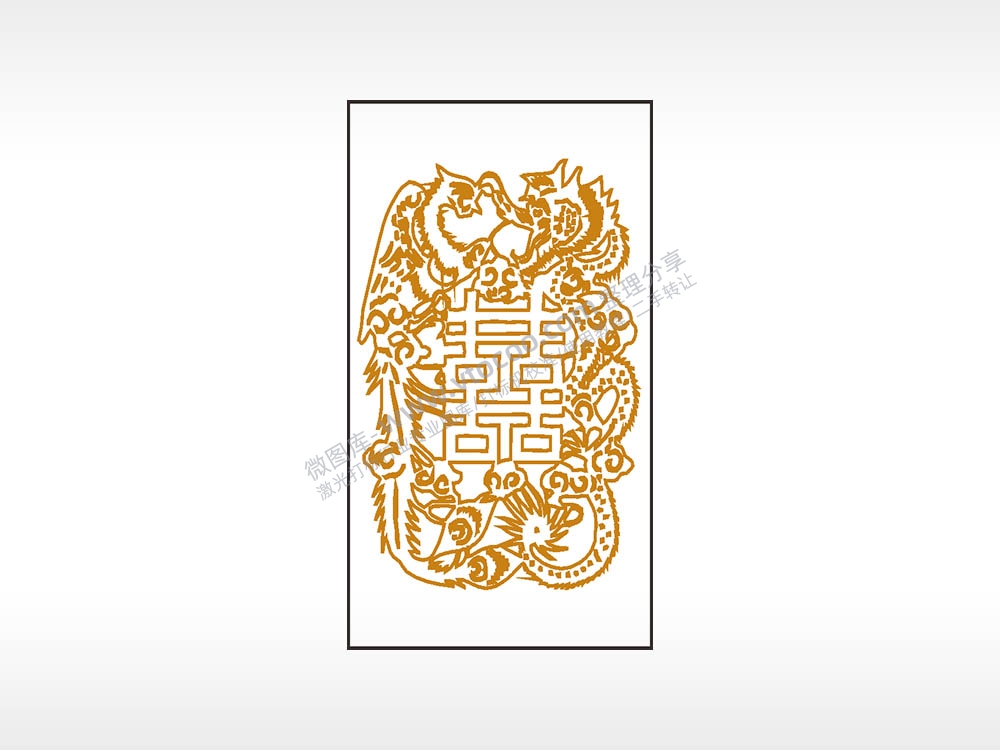 喜孔雀动物木牌打火机AI8.0格式激光打标文件通用矢量图