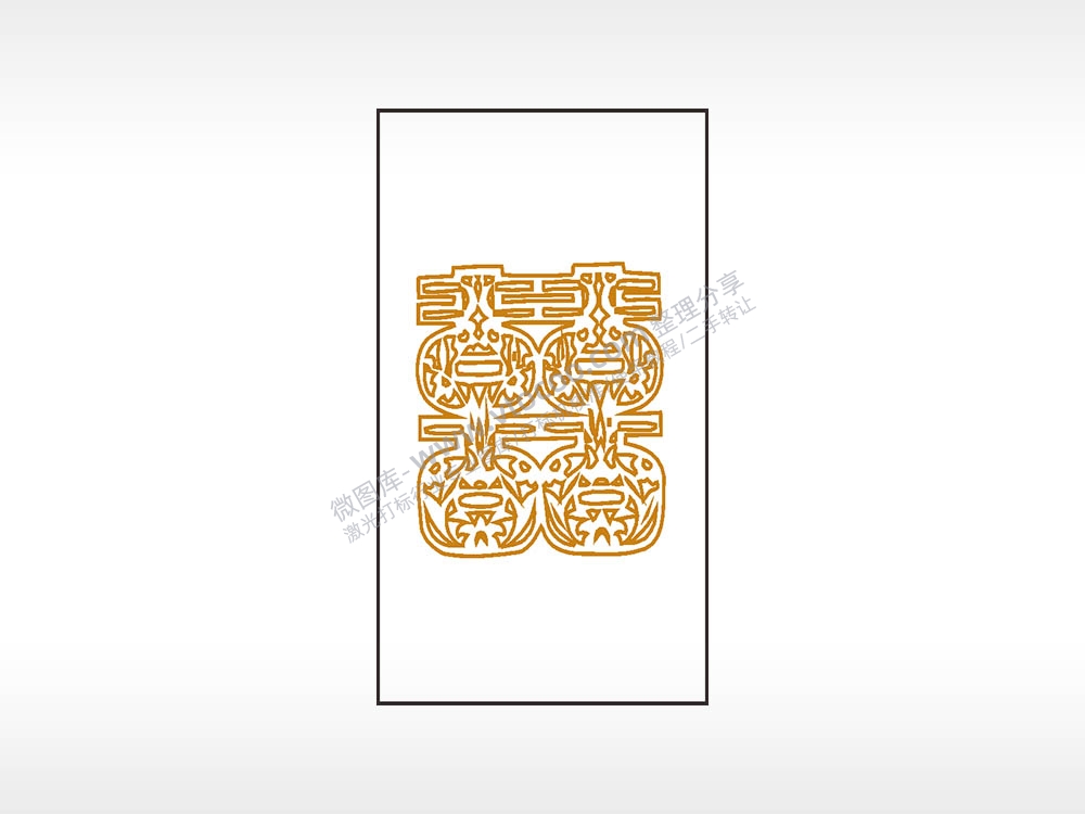喜庆木牌打火机AI8.0格式激光打标文件通用矢量图