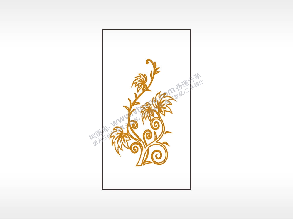 树枝叶藤曼木牌打火机AI8.0格式激光打标文件通用矢量图