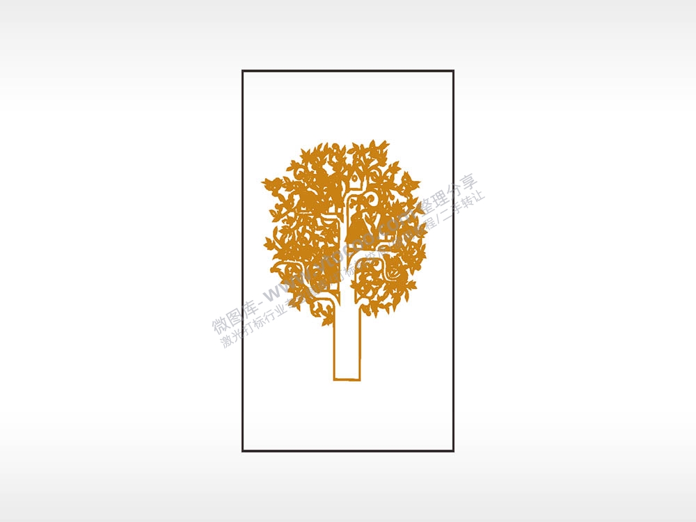 大树植物木牌打火机AI8.0格式激光打标文件通用矢量图