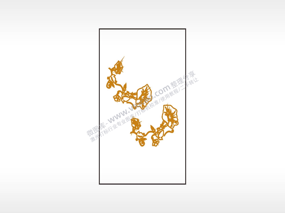 喇叭花植物木牌打火机AI8.0格式激光打标文件通用矢量图