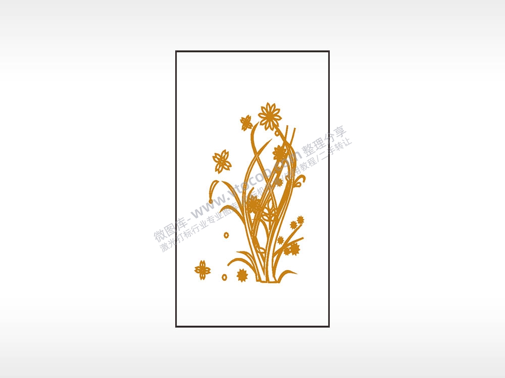 花草植物木牌打火机AI8.0格式激光打标文件通用矢量图