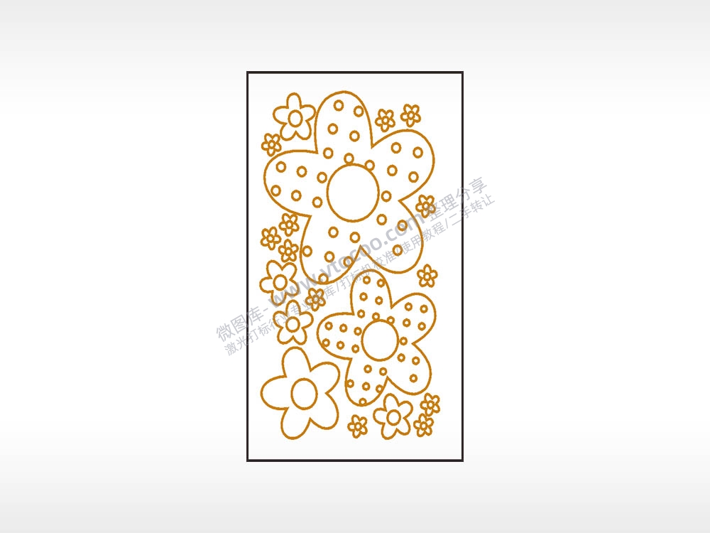 花朵镂空木牌打火机AI8.0格式激光打标文件通用矢量图