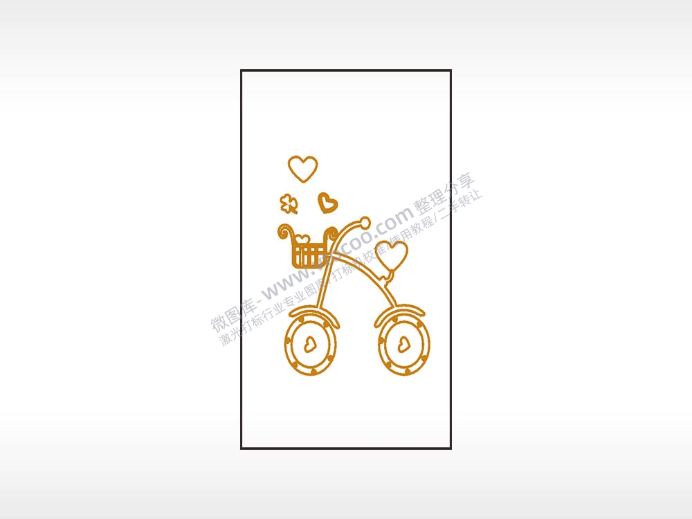 自行车爱心三叶草木牌打火机AI8.0格式激光打标文件通用矢量图